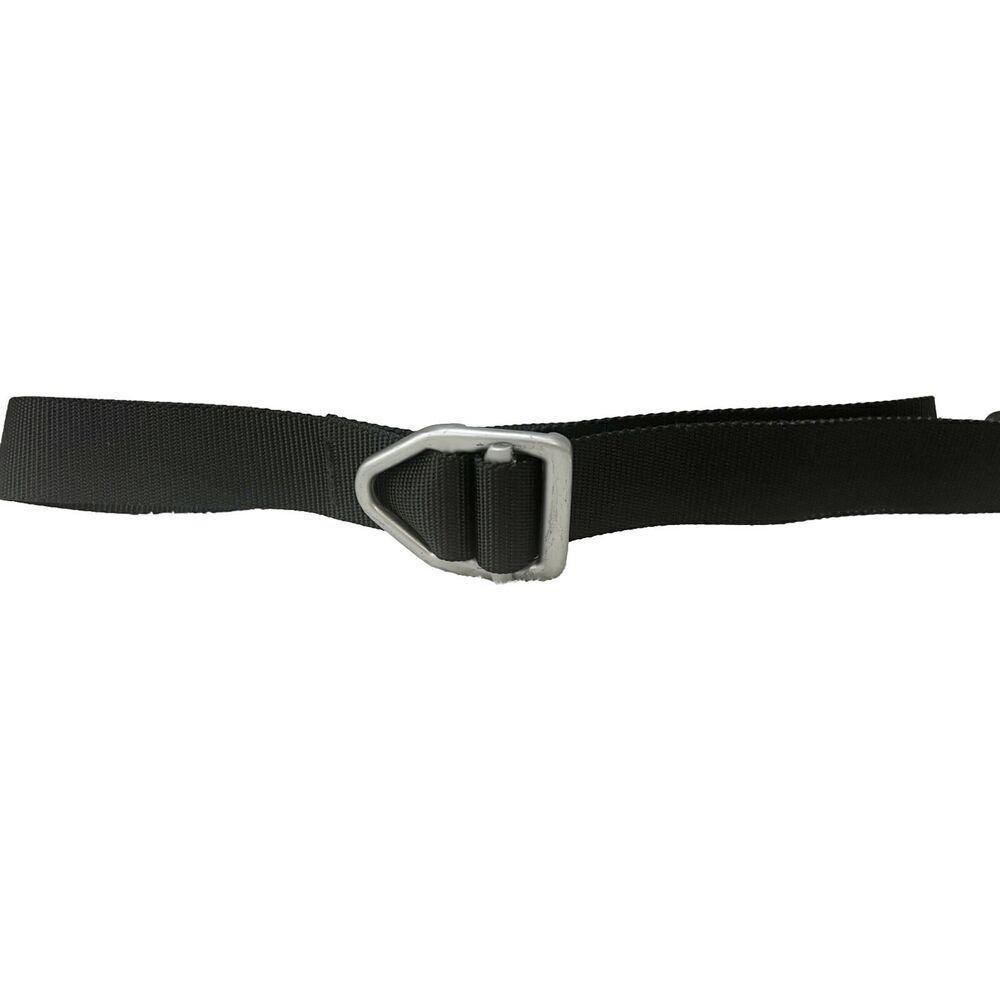 Bison Designs Black Nylon Belt Silver Buckle 43" Total Length Utility Tactical